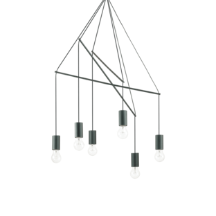 Suspension 6 lampes design Ideal lux Pop Noir Métal 158815