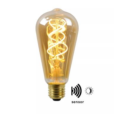 Ampoule filament ambre E27 LED - Lucide ST64 Twilight Sensor- 49034/04/62