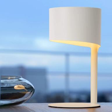 Lampe de table KNULLE - Ø 15 cm - 1xE14 - Blanc - Lucide - 45504/01/31