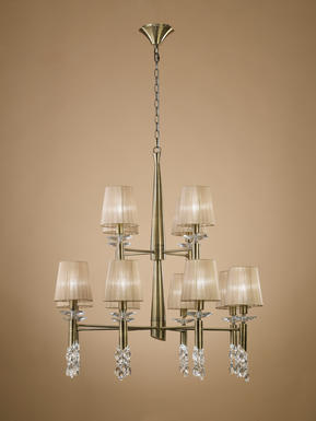 Lustre 12 lampes avec abats jours Mantra Tiffany antique Métal 3870