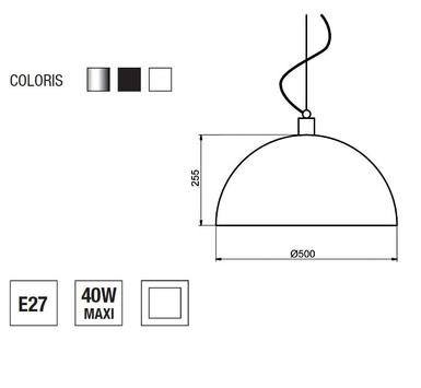 Suspension design Aluminor Dome Noir DOME RS N