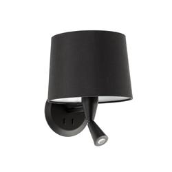 Applique 1 + 1 lampes design Faro Conga Noir Acier 64309-03