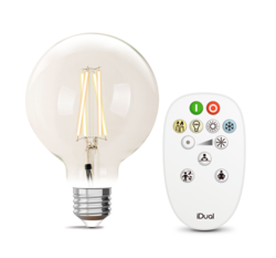 Kit d'ampoule E27 à filament + télécommande iDual Verre 653859