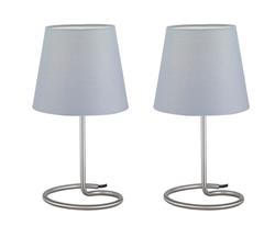 Lot de 2 lampes avec abat-jour design Trio Twin Gris Métal R50272042
