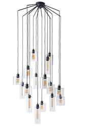 Lustre 16 lampes design Market set Ilo-Ilo Noir Métal 590389