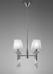 Lustre 4 lampes avec abats jours Mantra Tiffany chrome Chrome Métal 3852