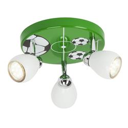 Plafonnier 3 lampes design Brilliant Soccer Vert Métal G56234/74
