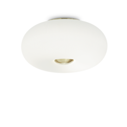 Plafonnier 3 lampes design Ideal lux Arizona Laiton Verre 214504