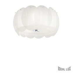 Plafonnier 5 lampes design Ideal lux Ovalino Blanc Verre 093963