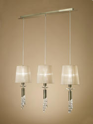 Suspension 3 lampes avec abats jours Mantra Tiffany antique Laiton brossé Métal 3875