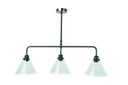 Suspension 3 lampes design Corep Jersey Noir Métal - Verre 650421