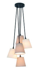 Suspensions 5 lampes design Näve Boho Beige Tissu 7062511