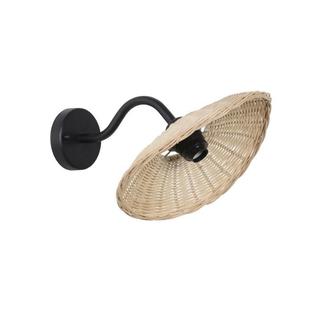 Applique extérieure murale Calanque H 24 cm - Noir - Métal / Rotin - Corep - 656866