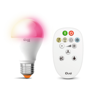 Ampoule E27 led color avec télécommande iDual Blanc Plastique 653123