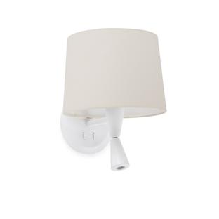 Applique 1 + 1 lampes design Faro Conga Beige Acier 64308-02