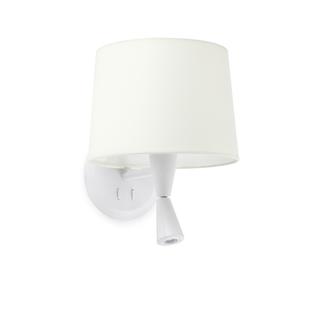 Applique 1 + 1 lampes design Faro Conga Blanc Acier 64308-01