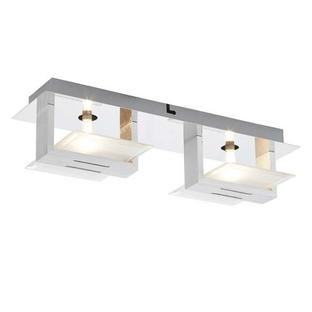 Applique 2 lampes design Lo Select Twister Chrome Métal - Verre B2069/2