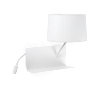 Applique 2 lampes led avec lecteur USB Faro Handy Blanc Métal 28414