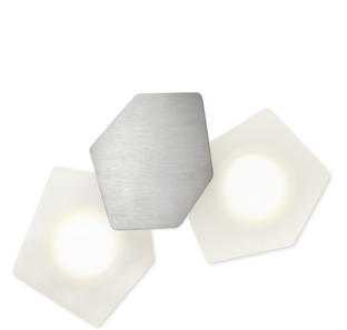 Applique 2 lampes led Cvl Ruche Nickel satiné Laiton APRUCH2NI