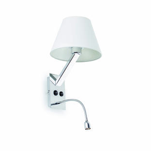 Applique avec liseuse design Faro Moma Blanc Acier 68506