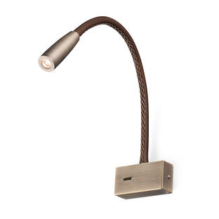 Applique avec liseuse led Faro Lead Bronze Métal 62704