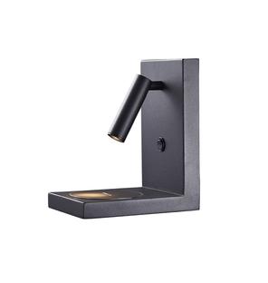 Applique avec liseuse Mantra Zanzibar Noir mat Aluminium 6752