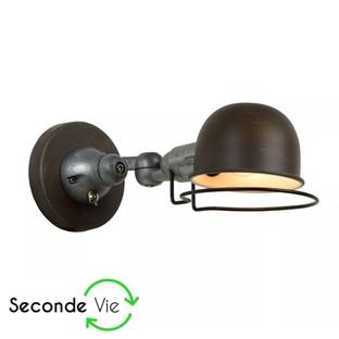 Applique  vintage HONORE - 1xE14 - Rouille Métal - Lucide - Reconditionnée Lo Retour Noir Metal LOL-45252/01/97