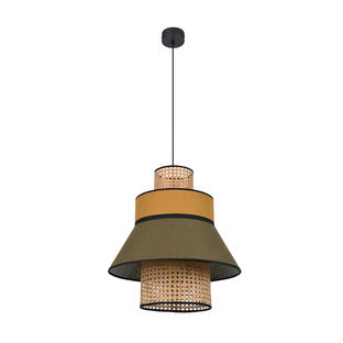 Suspension Singapour Ø 42 cm - Kaki / Curry - Lin / Cannage naturel - Market Set - 653034