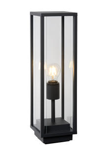 Borne extérieure CLAIRE  - 1xE27 - IP54 -  Noir Verre - Lucide - 27883/50/30