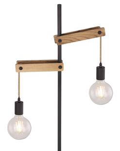 Lampadaire 2 lumières design Globo Visso Noir Métal 15653S