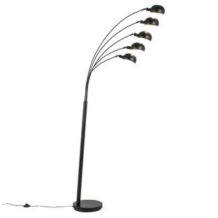 Lampadaire 5 lampes design Lo Select Oslo Noir Métal F20023.5 BLACK