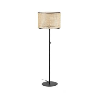 Lampadaire design Faro Mambo Noir Rotin 64313-49