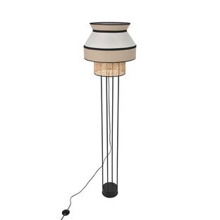 Lampadaire Singapour H 158 cm - Nude - Lin / Cannage naturel - Market Set - PR503484