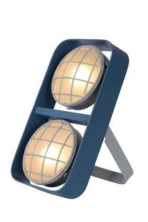 Lampe de table 2 lampes design Lucide Renger Bleu Acier 05533/02/35