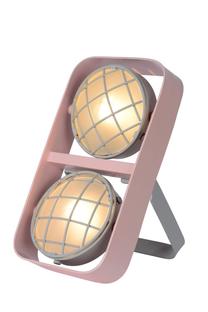 Lampe de table 2 lampes design Lucide Renger Rose Acier 05533/02/66