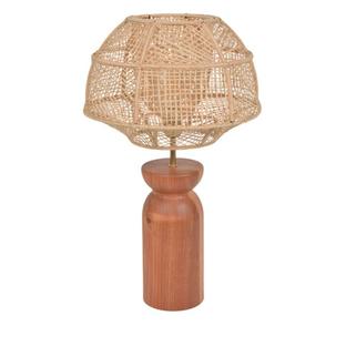 Lampe de table - ODYSEE - H 63 cm - Naturel Raphia et Bois - Market Set - PR503915