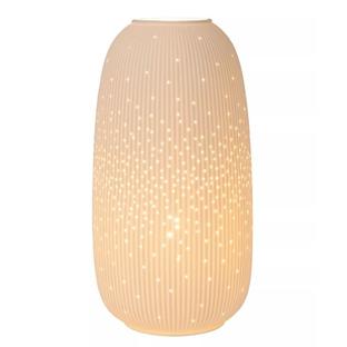 Lampe de table FLORES - H33 cm -  Lucide - 1xE14 - Blanc - Porcelaine 13541/18/31