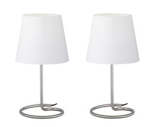 Lot de 2 lampes avec Abat-jour design Trio Twin Abat-jour Blanc Métal R50272001