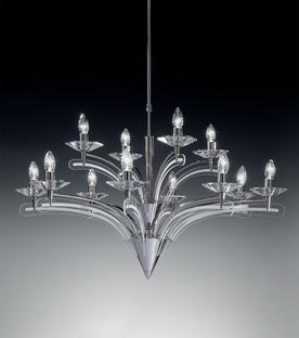 Lustre 12 lampes Design Metal Lux Icaro Chrome 197.112