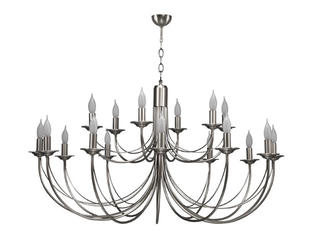 Lustre 18 lampes classique Cvl Chatelet Nickel Nickel Laiton massif LUCHAT18NI