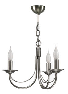 Lustre 3 lampes classique Cvl Chatelet Nickel Nickel Laiton massif LUCHAT3NI