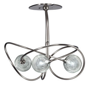 Lustre Niobé - Cvl - Ø 42 cm - 3xG9 - Nickel satiné - LUNIOB3NIS100C