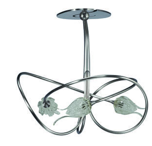 Lustre 3 lampes design Cvl niobe nickel Nickel Laiton massif NIOBE 3L Nickel L600 Cristal