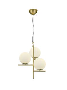 Lustre 3 lampes design Trio Pure Laiton Métal 302000308