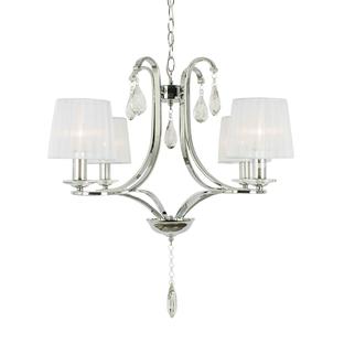 Lustre 4 lampes design Lo Select Melimelo Chrome Métal - Tissus NC1041P-4CR