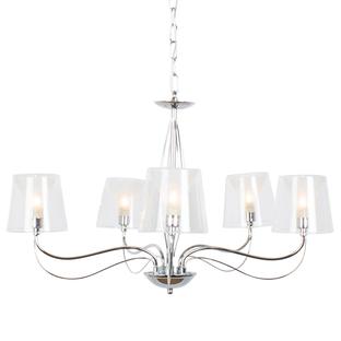 Lustre 5 lampes design Lo Select Cornweill Chrome Métal - Verre MH13080-5CR