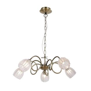 Lustre 5 lampes design Lo Select Sylvie Laiton Métal - Verre MH14014-5AB