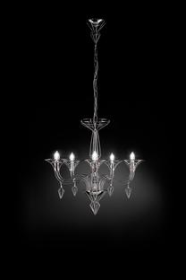 Lustre 5 lampes design Metal Lux Dedalo Chrome Métal 192.155.01