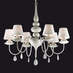 Lustre 6 lampes design Ideal lux Blanche Blanc 035581