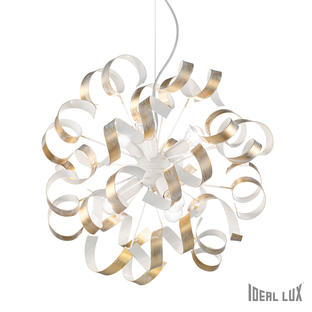 Lustre 6 lampes design Ideal lux Vortex Blanc Métal 101606